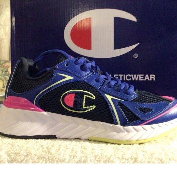 NWT Women’s Champion Running Shoes Blue Black Pink Size 9M V SRS Approach comfy - Picture 2 of 12